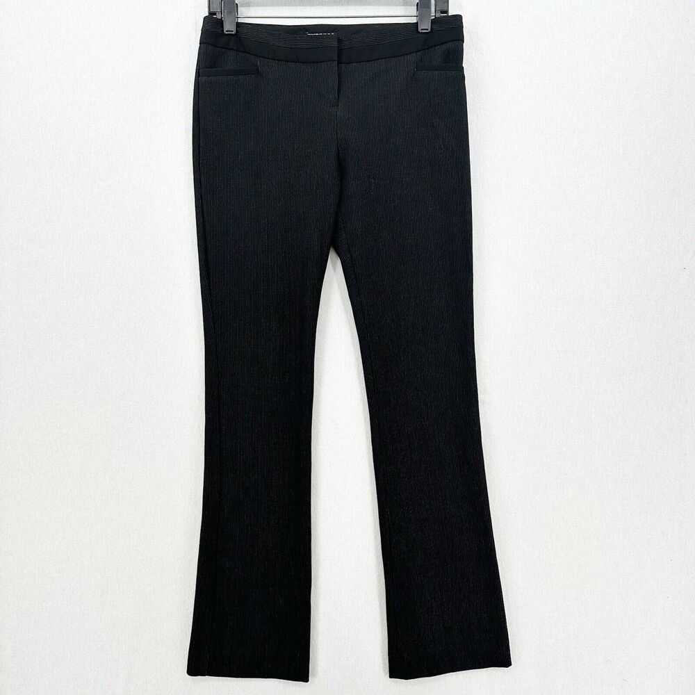 Express Columnist Pants Womens 2 Black Pinstripe Midrise Dress Career Preppy